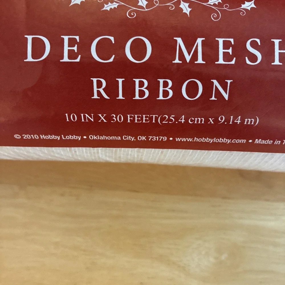 Hobby Lobby Mesh Ribbon White Lavender Iridescent  Lot Of 2 Craft